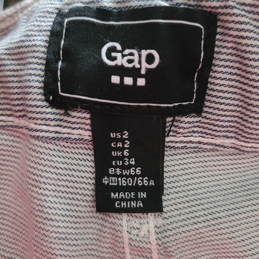 Gap Blue Pinstripe Mini Skirt Size 2 - Picture 8 of 9